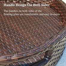 60cm/80cm Swimming Pool Floating Tray Table | Rattan Woven Serving Tray | Perfect For Sandbars, Spas, Bath, And Parties | Floating Tray For Adults,Brown-80CM