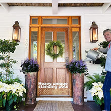 Bushy Box Country Front Door Tall Log Planters Set (2) Extra Large Heavy Cabin, Farmhouse & Lake House Entrance Pots. Rustic Porch & Patio Plant Decor.