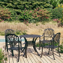 vidaXL 5 Piece Bistro Set Cast Aluminum Black