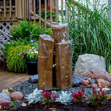 Aquascape Faux Basalt Column Landscape Fountain Kit with AquaBasin and Pump, Set of 3 Columns, 78366