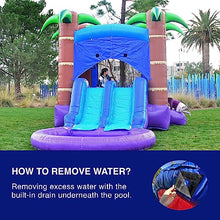 HERO KIDDO Enchanted Forest Bounce House Water Slide Combo Blue Purple