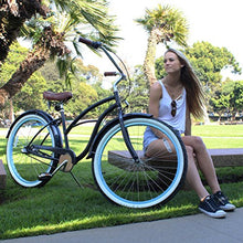 sixthreezero Women's 7-Speed Beach Cruiser Bicycle Serenity Green with Brown Accents