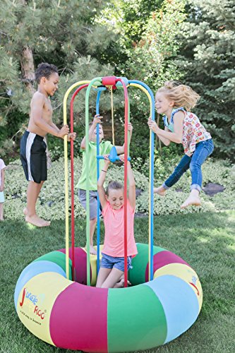 Jungle JumpaRoo Trampoline Play Set with Swing Bar Large Red/Green/Yellow/Blue