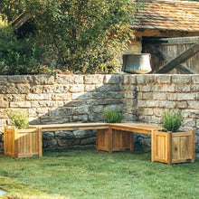 Ash & Ember Grade A Teak Planter Bench Set, 20" Seating Height, 3 Planter Boxes, 2 Bench Seats, L-Shaped Planter Bench, Weather-Resistant Premium Teak Wood Furniture, Outdoor Patio Bench