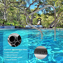 MSHOSAC 80x80cm Swimming Pool Handrail, Easy Mount Handrail Rustproof Perfect Handle Pool Grab for In Ground Swimming Pools (Thick 1.2mm) ()