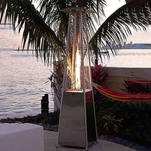 AIZYR Stainless Steel Outdoor Patio Heater - Glass Tube Tower Standing Heater with Knob Ignition for Gazebo Garden Camping