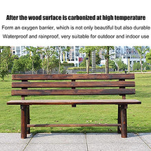 Garden Bench Outdoor Garden Bench Terrace Lounge Seating Anticorrosive carbonized Solid Wood Park Chair Garden Double Chair Lawn Benches with backrests for 2-3 People for Balcony Deck Backyard (150CM
