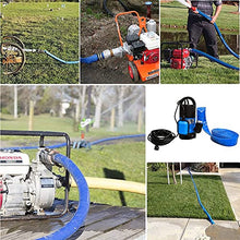 ZCBYBT Heavy Duty Backwash Pool Hose Flat Water Discharge Hose with Clamp Weather Resistant,1inch,50m