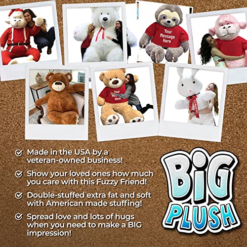 Big Plush Personalized 7 Foot Giant Stuffed Sloth with Customized T-Shirt Gray