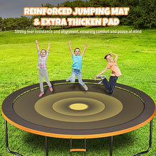 Kiivakii Outdoor Trampoline with Basketball Hoop & Enclosure Net Orange