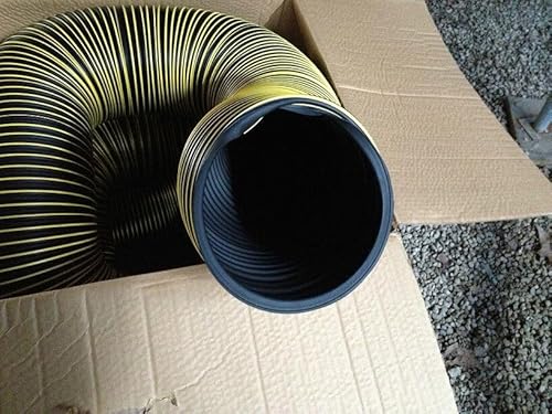 ZentOy 12 Inch Flexible Leaf Vacuum Hose 12 Feet UV-Resistant Black