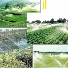 Adjustable Angle Impact Irrigation Sprinkler, Large-Area Irrigation Lawn Sprinkler Spray with 9 Nozzles, 360° Vortex Spray & 27-68m Range, Even Accurate Coverage Grass, for Landscaping
