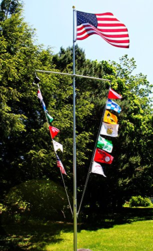 Telepole Manufacturing Inc 20' Superior 2 Telescoping Nautical Flagpole Silver