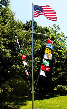 Telepole Manufacturing Inc 25’ Superior Telescoping Aluminum Flag Pole Silver