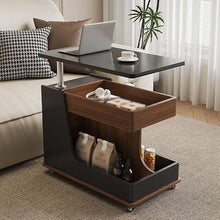 Chicken Couch End Table Wooden Movable Wheeled Trolley for Living Room Sofa Side Table Side Cabinet Corner Table Corner Tables for Living Room(B)