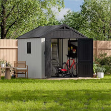 Patiowell 8x8 FT Resin Outdoor Storage Shed with Floor, Beige