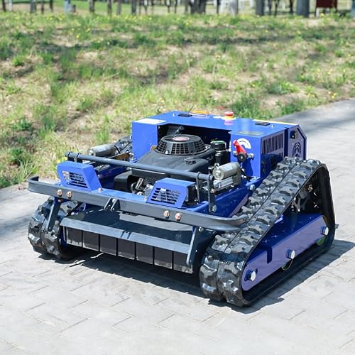 Remote Control Brush Mower – 9HP Gas, 55cm Wide Deck, Auto-Retract Blades, 45° Slope, 1600W Brushless Drive – for Dense Brush, Wetland, Hillside – High-Power Crawler Cutter