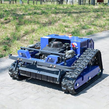 Remote Control Brush Mower – 9HP Gas, 55cm Wide Deck, Auto-Retract Blades, 45° Slope, 1600W Brushless Drive – for Dense Brush, Wetland, Hillside – High-Power Crawler Cutter