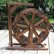 Garden Water Feature Wheel, Water Wheel Fountain Wooden Waterfall Fountain Garden Courtyard Decoration Independent Pond Fountain Water Pump Outdoor Indoor Balcony (Size : 80cm(31.5inch))