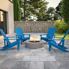 Flash Furniture Charlestown Poly Resin Adirondack Chair Set of 4 Blue