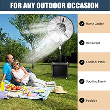 HUXUZYDY Adjustable Height Misting Fan Outdoor Patio, 3 Wind Modes Outdoor Fan Misters for Cooling, Industrial Standing Fan with Mist, Black,71cm/28in,71cm/28in
