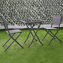 3 Pcs Bistro Set Garden Backyard Table Chairs Outdoor Patio Furniture Folding Square Table