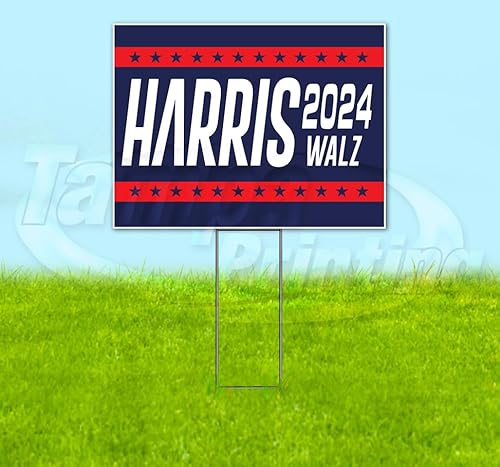 TampaPrinting Harris Walz YS00081 Yard Sign 18" x 24" with Metal Step Stake