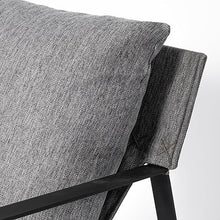 HomeRoots Stone Gray and Black Metal Sling Chair Black
