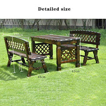 Stool 47 in Park Garden Bench Anticorrosive Wood Retro Leisure Solid Wood Seat Yard Garden 2-3 Seat Weatherproof French Chair Bench Outdoor Table and Chair Set for Deck/Entrance/Patio Furniture (1