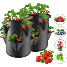 6/9 Gallons Felt Grow Bags for Plants Felt 8pokets Plant Seedling Bag Strawberry Potato Round Bucket Balconies Garden Flower Pot (Color : B) (B)