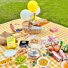 Storage Basket,Picnic,Handmade Wicker with Handle,Woven Hamper, Camping with Double Lids,Portable Shopping with Cloth Lining