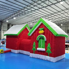 Alessia Cara Inflatable Christmas Houses and Santa Claus with Blower Red/White 23x10x11.5ft