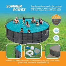 Summer Waves 16ft x 48in Above Ground Pool Set with Pump & Accessories Dark Herringbone