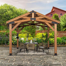 Backyard Discovery Norwood 14' x 12' Cedar Wood Outdoor Gazebo Pavilion Light Brown