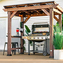 Backyard Discovery Saxony Cedar Wood BBQ Grill Gazebo Pavilion Light Brown