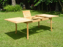 WholesaleTeakFurniture Grade-A Teak Wood 8 Seater 9 Pc Dining Set: 94" Double Extension Rectangle Table & 8 Giva Chairs (6 Armless & 2 Arm/Captain) #WFDSGVk