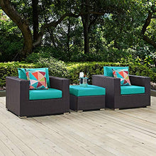 Ergode Convene Outdoor Sectional Set | Durable Rattan & Aluminum Frame | Weather-Resistant Cushions | Includes Ottoman & Armchairs