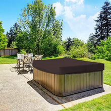 Hot Tub Cover/Spa Cover 18 Oz Waterproof - 100% Weather Resistant Outdoor Square Spa Cover with Elastic for Snug Fit (14" H x 85" W x 85" D, Coffee)