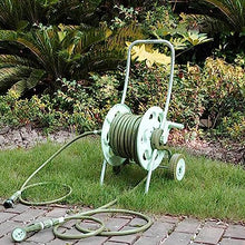 VIXARKO Garden Hose Holder Garden Hose Reel Cart, Lightweight Portable Garden Cart with Wheels, Crank Handle, with 8 Function Hose Nozzle and 30M/100Ft 1/2'' Hose Hose Reel Cart