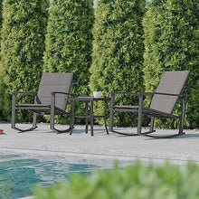 Flash Furniture Rocking Chair Bistro Set, Gray/Black, 3-Piece Set