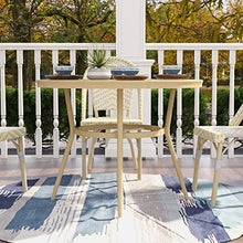 Natural Tone 40-inch Round Bistro Table 40-inches Beach Tropical Umbrella Hole Water Resistant