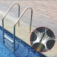 Swimming Pool Handrail 304 Stainless Steel Pool Stair Railing 42mm in Diameter for 1-1.4m Pool Entry Need to be Embedded/Silver / 155x59.2x50cm (Silver 155x59.2x50cm)