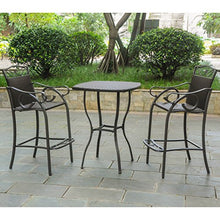 International Caravan 3-Pc Patio Bistro Set in Chocolate Finish
