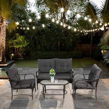 Patio Furniture Set with Small Outdoor Table, Comfortable Seats, Unbreakable Steel Table, Easy Assembly & Reliable Service, Patio Bar Set w/ Sillas para Balcon, Sillas para Patio Exterior (Grey)