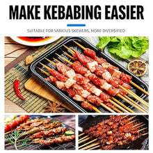 8/12 Hole Stainless Steel Meat Skewer Machine, Manual Bbq Bamboo Skewer Meat Making Machine, Adjustable Design, Fits All-length Bamboo/metal Skewers, For Outdoor Picnic 8 skewers