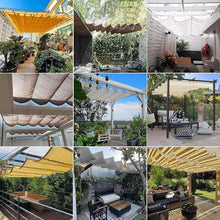 ZHFENGZHOU Wave Sun Shade Awning Replacement Shade Cover Outdoor Retractable Pergola Canopy for Patio Garden Deck Gazebo Porch with Slide On Wire Cable Hardware(Size:1.2x10m,Color:Gray)