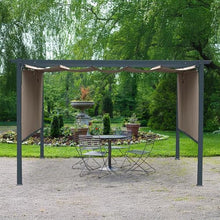 Aoodor 10 x 13 ft Outdoor Pergola with Retractable Shade Canopy, Brown