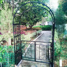 iumLeap Stable Metal Arch Stand Garden Arbor Trellis for Climbing Plants Outdoor Rose Archway with Gate, W114XH210cm Wedding Pergola Arbour Tubular for Bridal Party Decoration