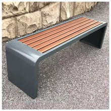 ARMERI Garden Bench for Outdoors, Metal Bench Weatherproof Outdoor Benches, Garden Benche for Garden Patio Porch Park Backyard, Backless Patio Benches,Grey,100x40x45cm
