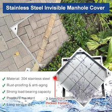 GHHDPXM Heavy-Duty Stainless Steel Recessed Manhole Cover, 700x700mm Square Lid for Patios and Gardens, Invisible Design for Easy Access and Durability